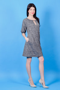 Платье П 570 (серый меланж)