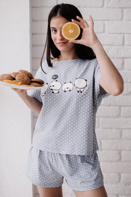 Женская пижама ЖП 022/4 (горох на сером) 