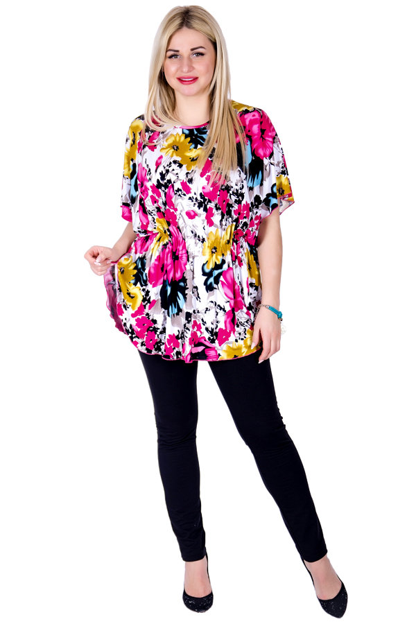 Туника Т 342/1 (розовые цветы)